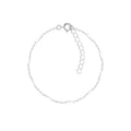 Silver cable bar bracelet on a white background
