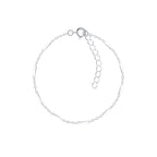 Silver cable bar bracelet on a white background